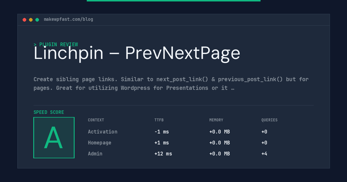 Linchpin – PrevNextPage - MakeWPFast