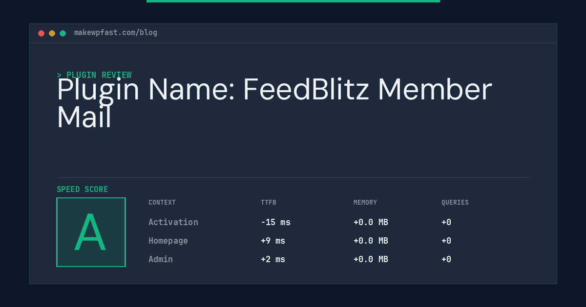 Plugin Name: FeedBlitz Member Mail - MakeWPFast