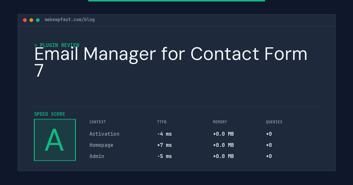 Email Manager for Contact Form 7 - MakeWPFast