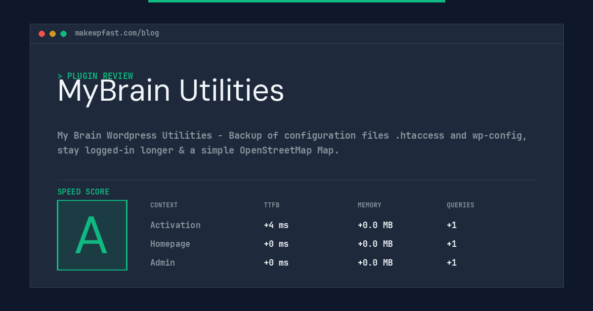 MyBrain Utilities - MakeWPFast