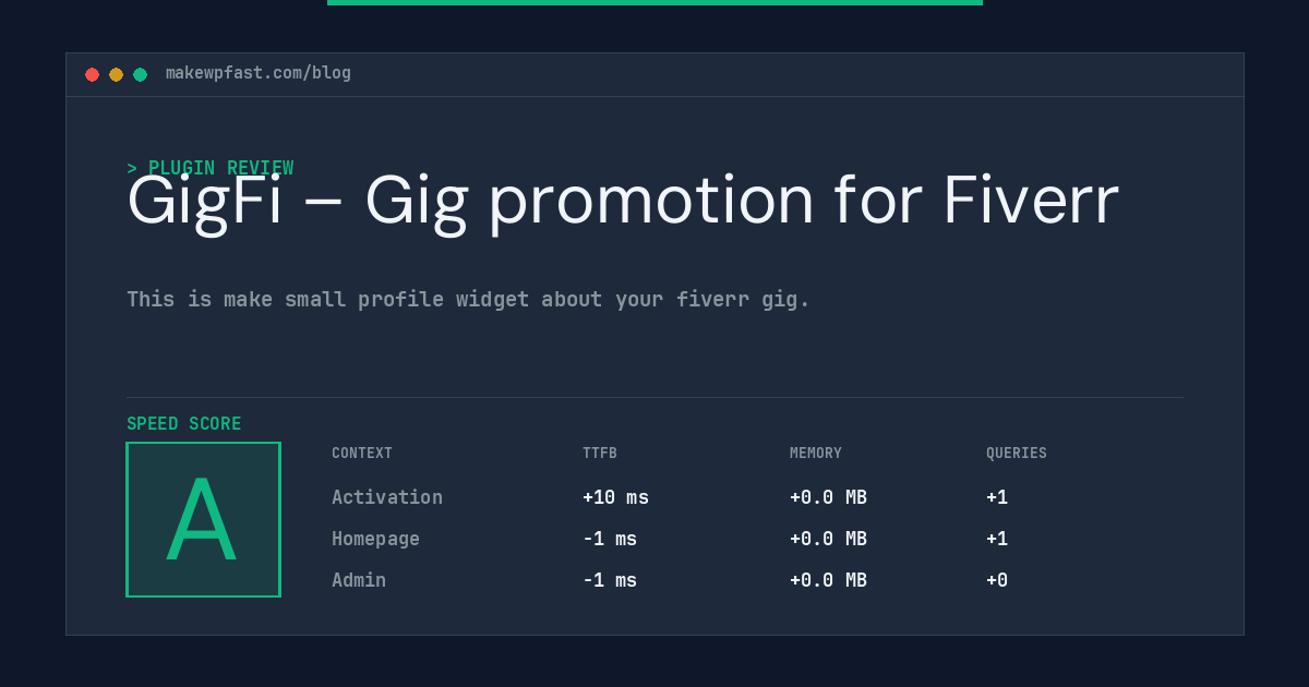 GigFi – Gig promotion for Fiverr - MakeWPFast