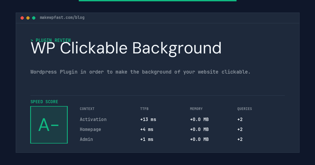 WP Clickable Background - MakeWPFast