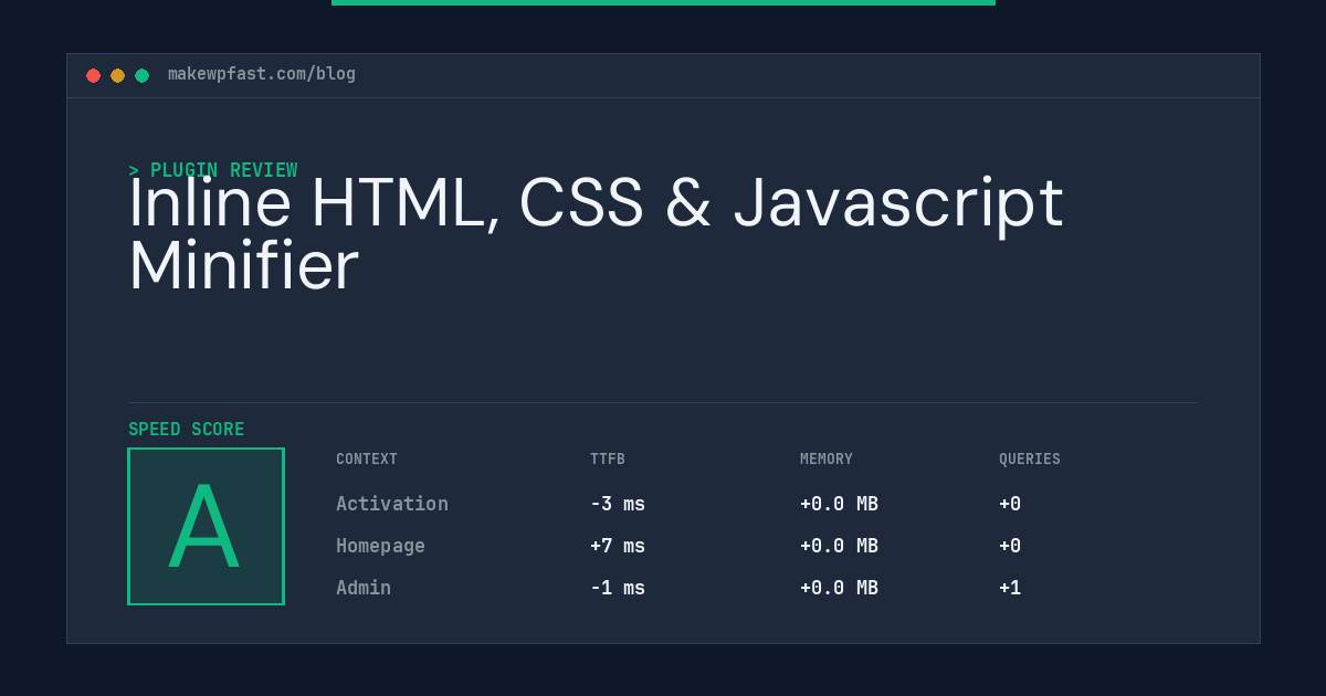 Inline HTML, CSS & Javascript Minifier - MakeWPFast
