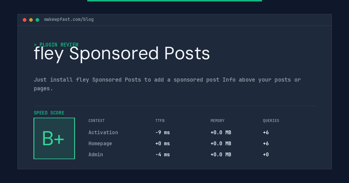 fley Sponsored Posts - MakeWPFast
