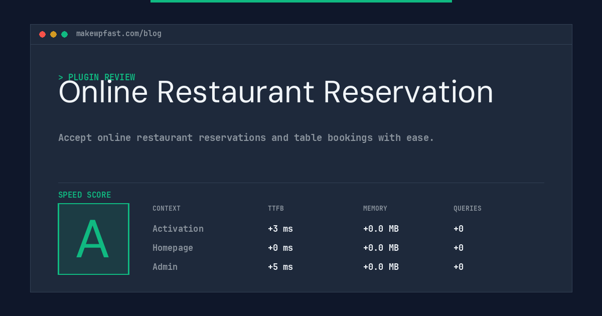 Online Restaurant Reservation - MakeWPFast