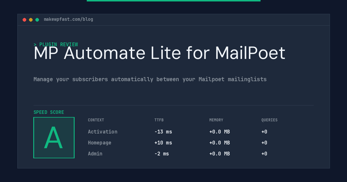 MP Automate Lite for MailPoet - MakeWPFast
