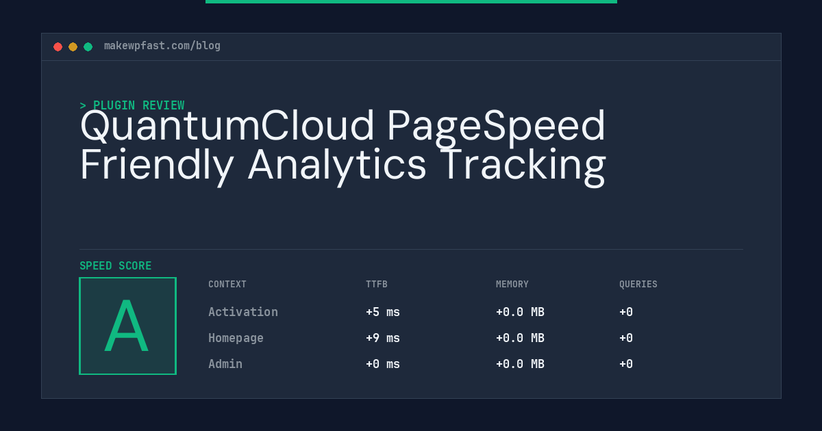 QuantumCloud PageSpeed Friendly Analytics Tracking - MakeWPFast