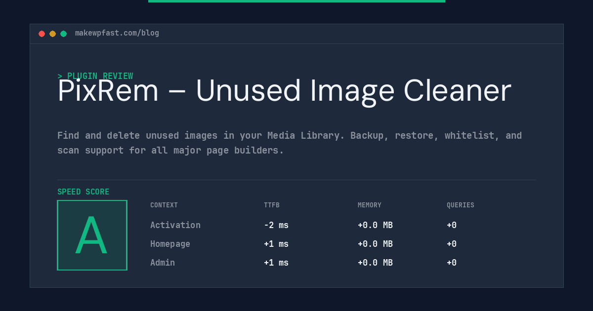 PixRem – Unused Image Cleaner - MakeWPFast