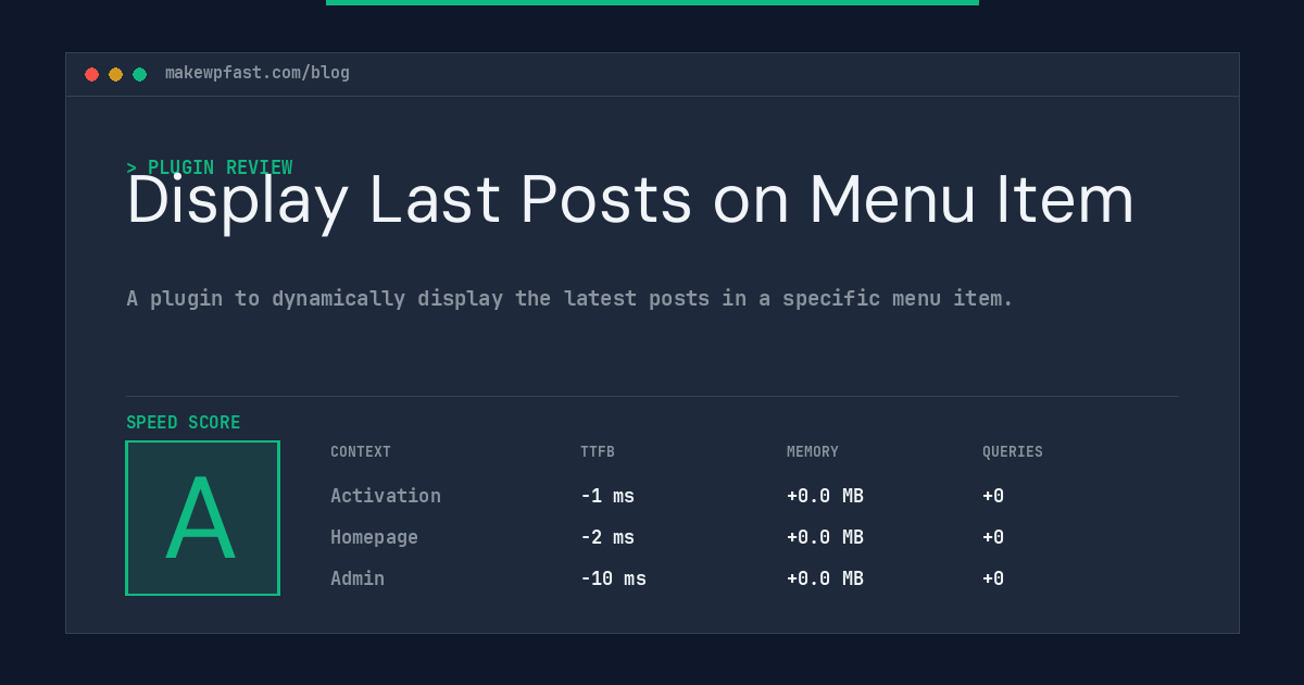 Display Last Posts on Menu Item - MakeWPFast