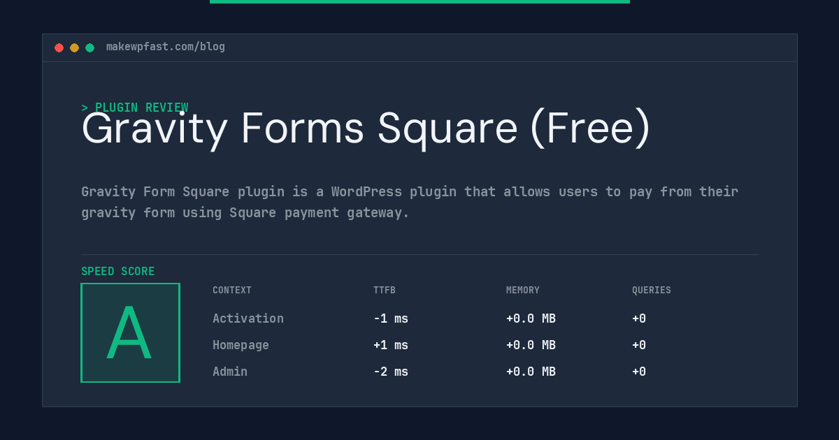 Gravity Forms Square (Free) - MakeWPFast