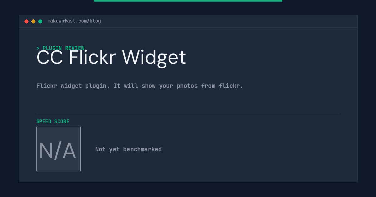 CC Flickr Widget - MakeWPFast