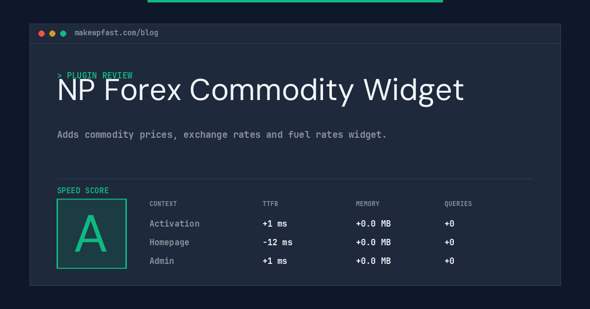 NP Forex Commodity Widget - MakeWPFast