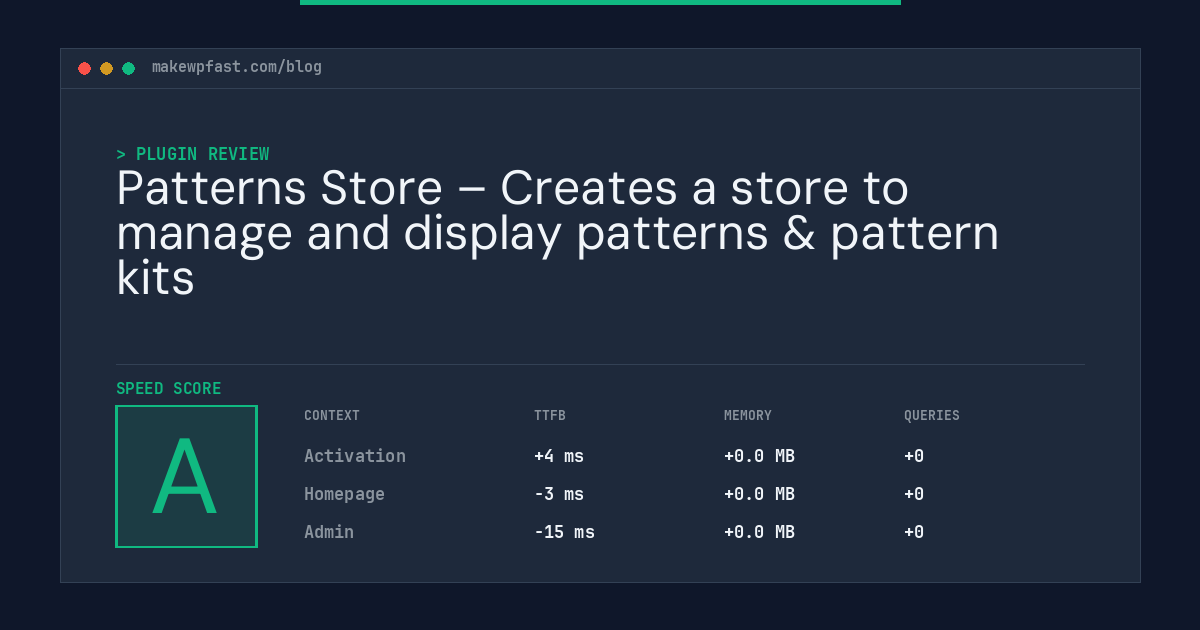 Patterns Store – Creates a store to manage and display patterns & pattern kits - MakeWPFast