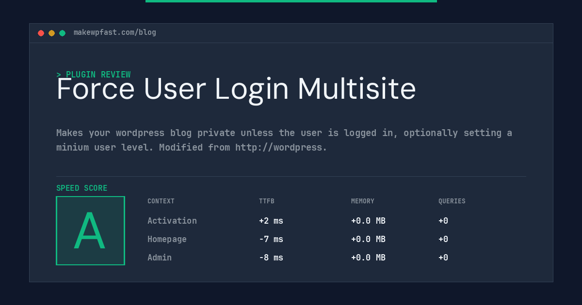 Force User Login Multisite - MakeWPFast
