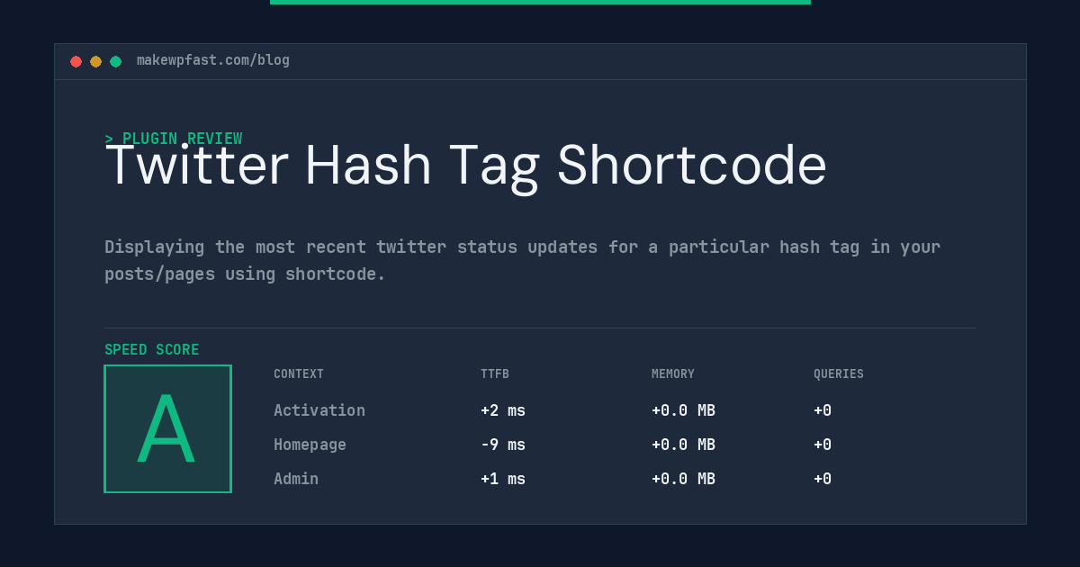 Twitter Hash Tag Shortcode - MakeWPFast