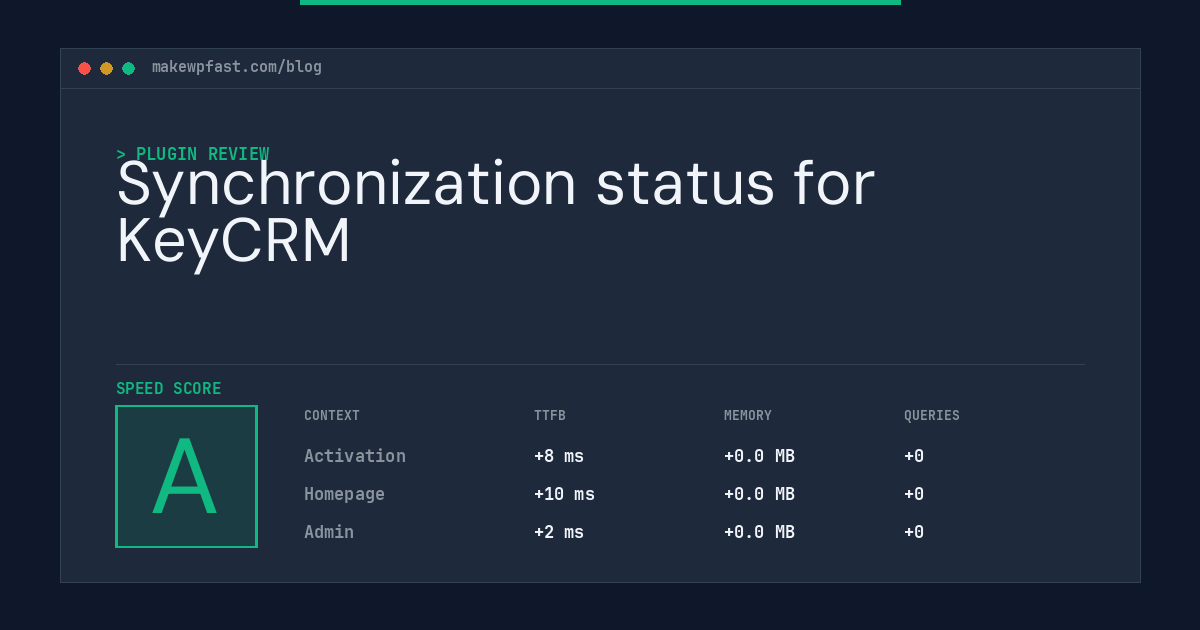 Synchronization status for KeyCRM - MakeWPFast