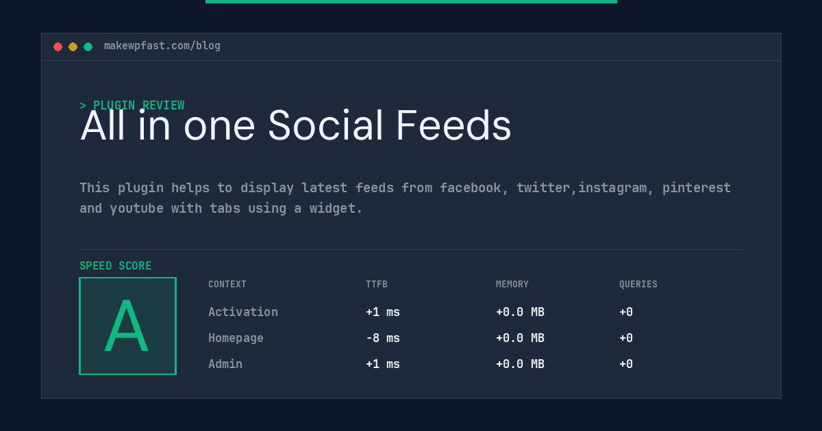 All in one Social Feeds - MakeWPFast