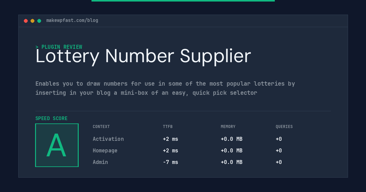 Lottery Number Supplier - MakeWPFast
