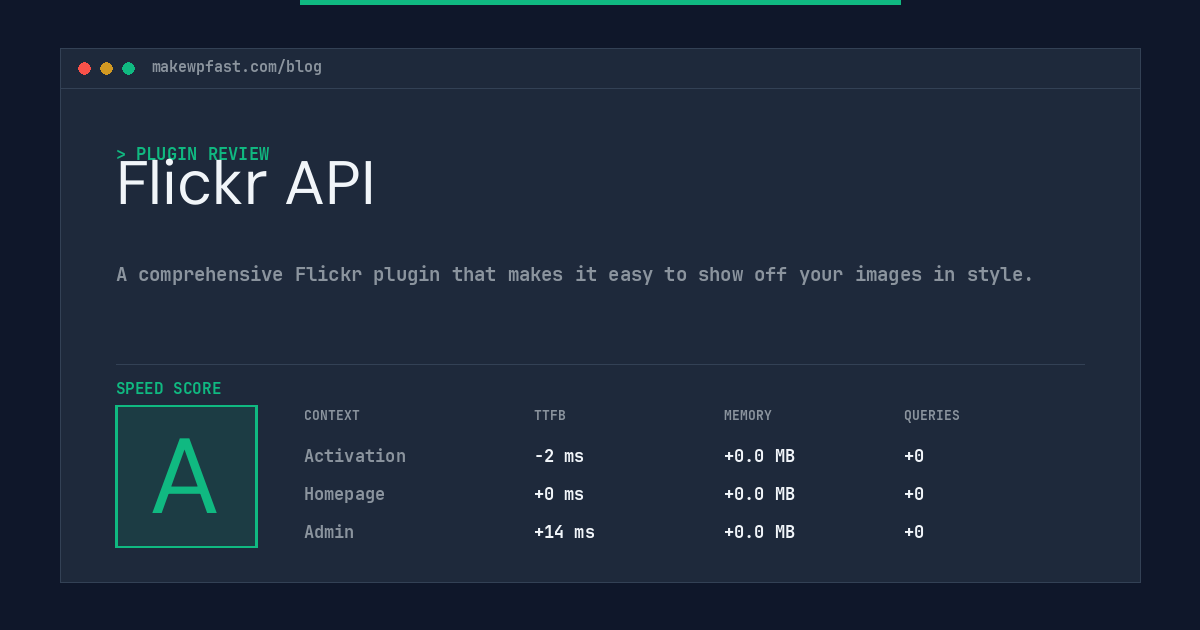 Flickr API - MakeWPFast