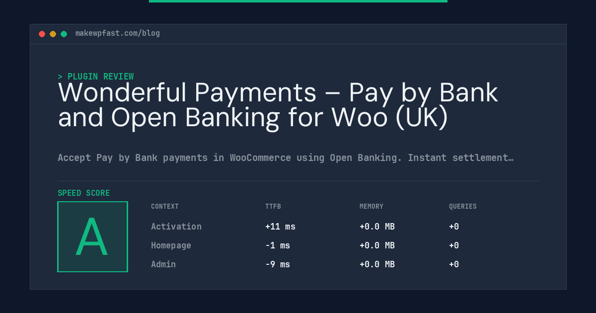 Wonderful Payments – Pay by Bank and Open Banking for Woo (UK) - MakeWPFast