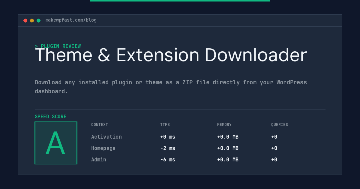 Theme & Extension Downloader - MakeWPFast