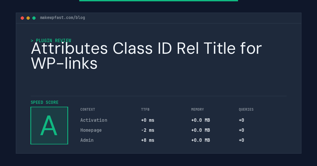 Attributes Class ID Rel Title for WP-links - MakeWPFast