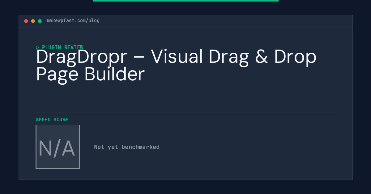 DragDropr – Visual Drag & Drop Page Builder - MakeWPFast