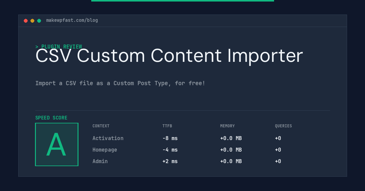 CSV Custom Content Importer - MakeWPFast