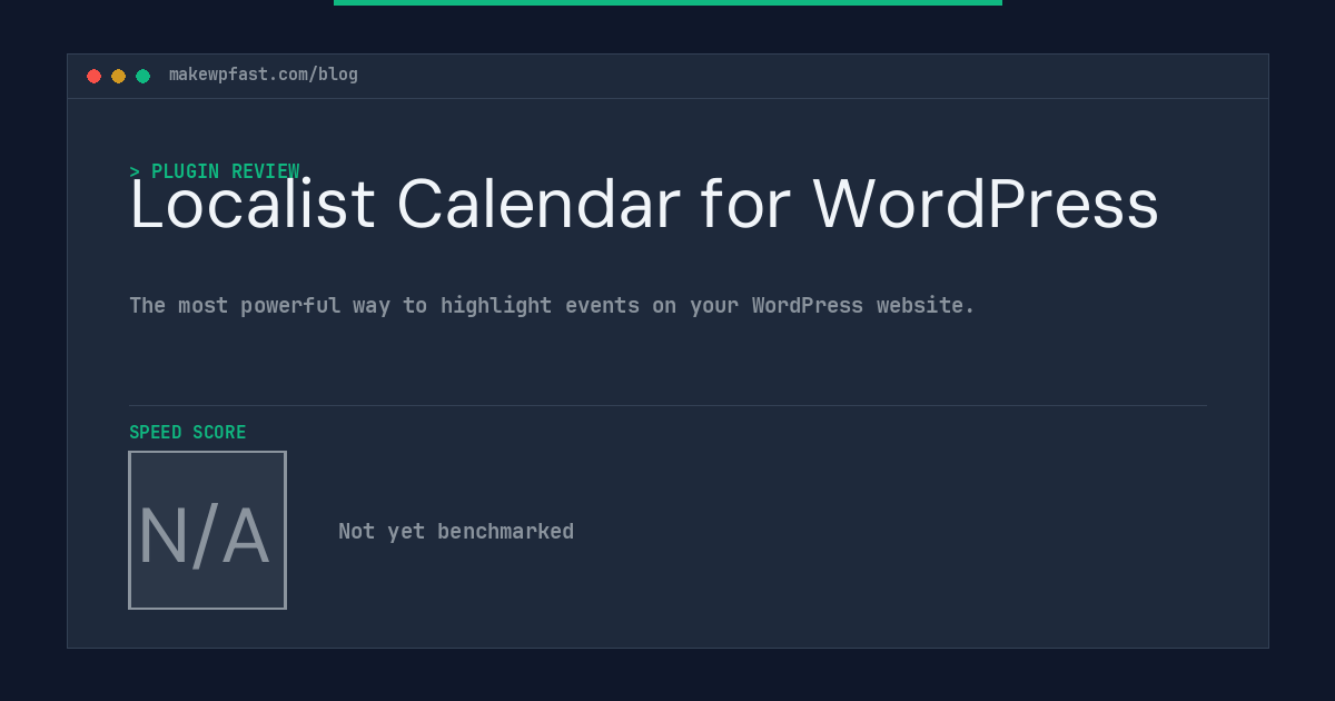 Localist Calendar for WordPress - MakeWPFast