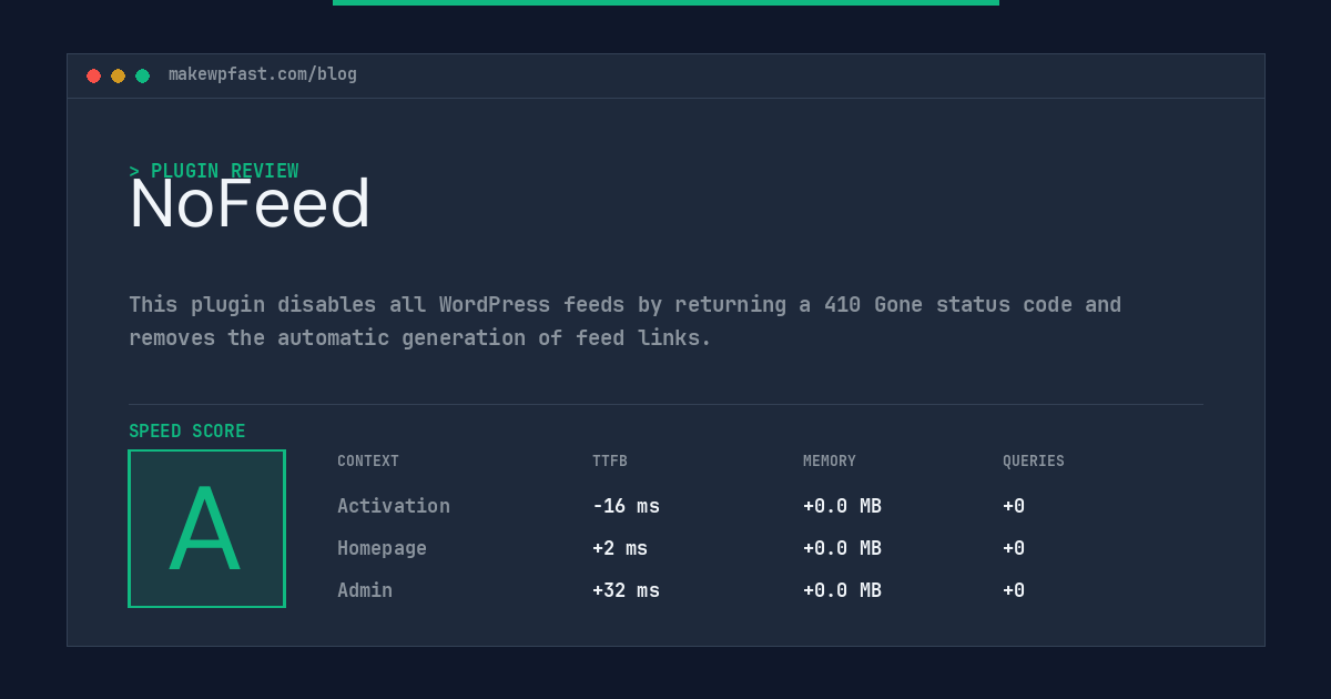 NoFeed - MakeWPFast