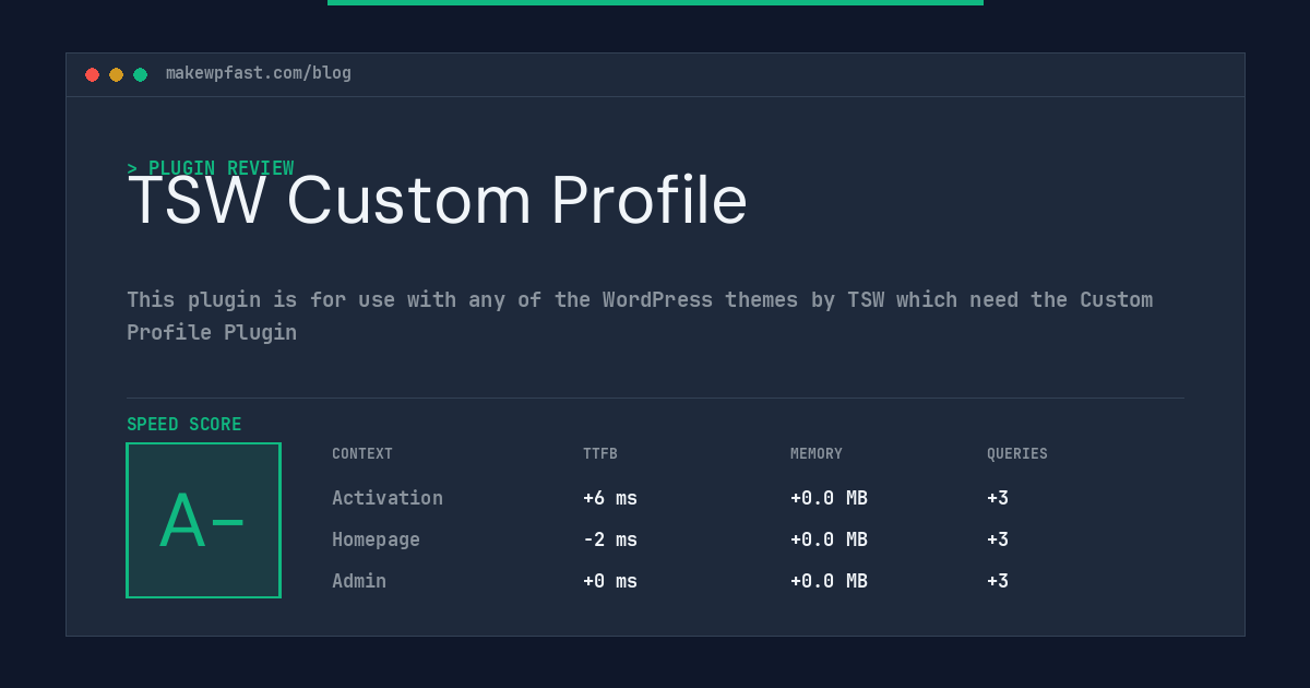 TSW Custom Profile - MakeWPFast