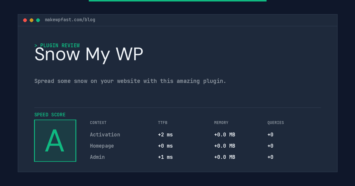 Snow My WP - MakeWPFast