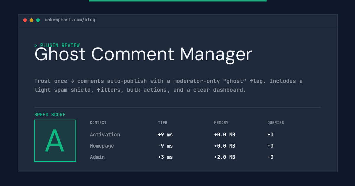 Ghost Comment Manager - MakeWPFast