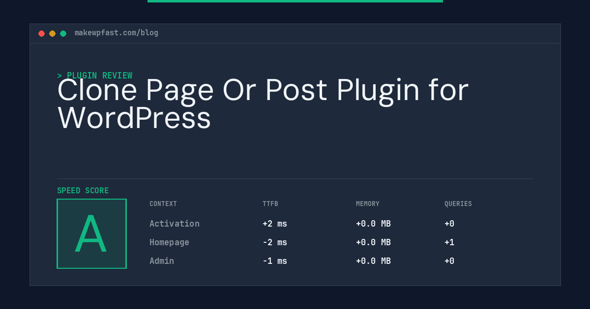 Clone Page Or Post Plugin for WordPress - MakeWPFast