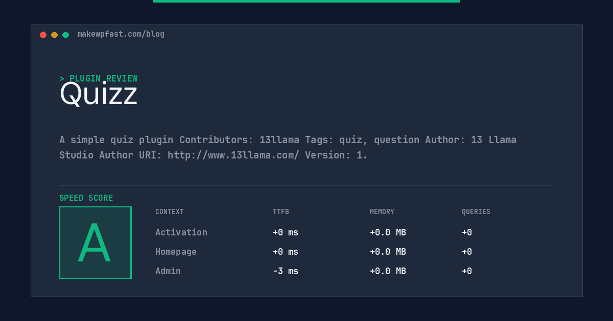 Quizz - MakeWPFast