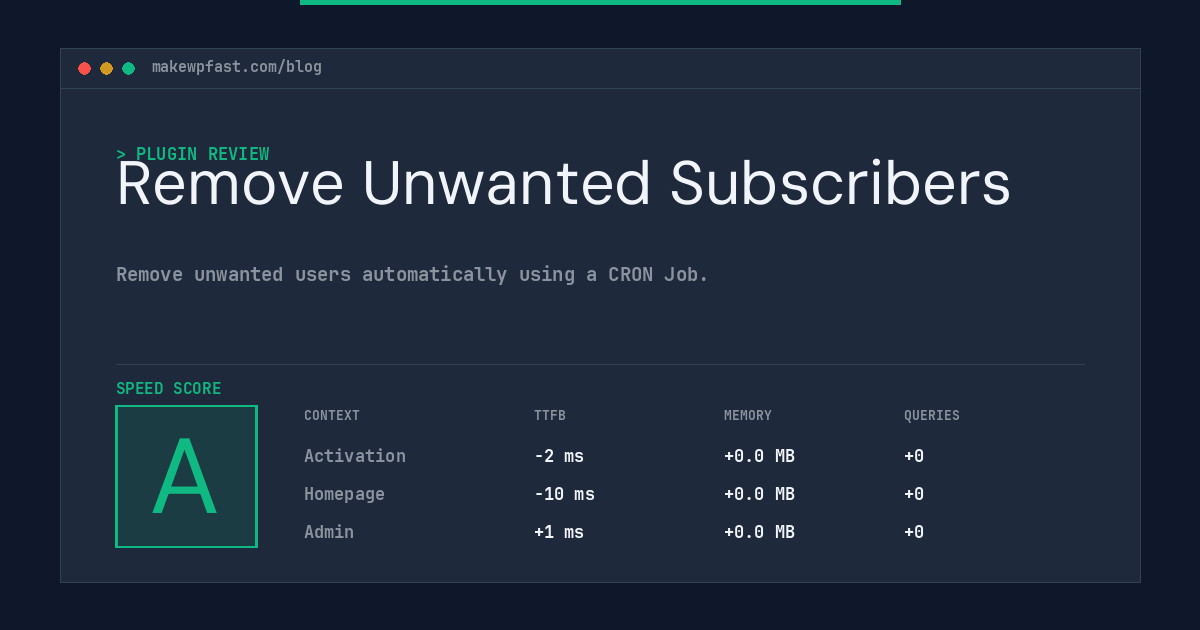 Remove Unwanted Subscribers - MakeWPFast