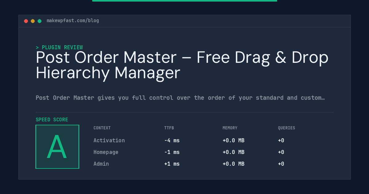 Post Order Master – Free Drag & Drop Hierarchy Manager - MakeWPFast