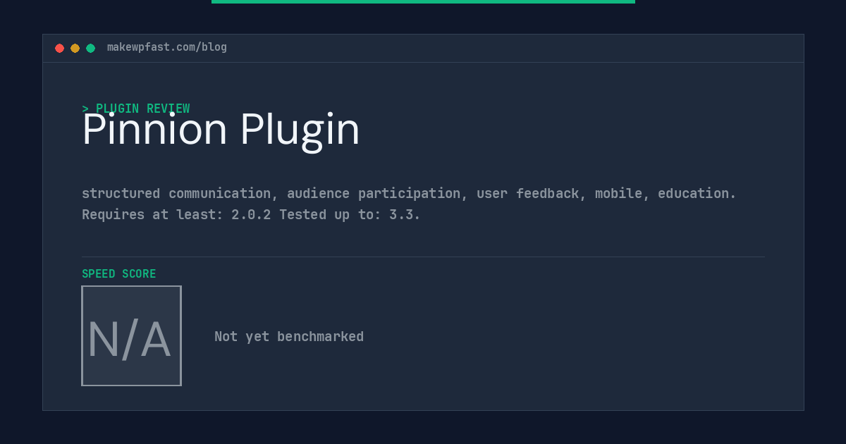 Pinnion Plugin - MakeWPFast