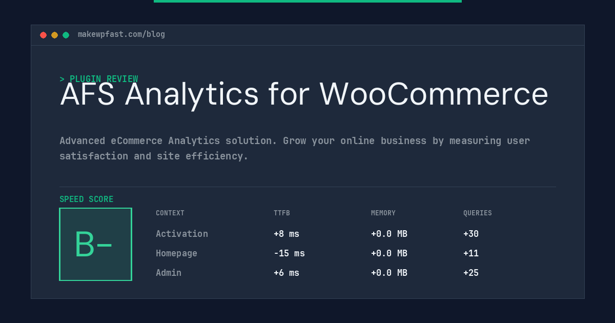 AFS Analytics for WooCommerce - MakeWPFast