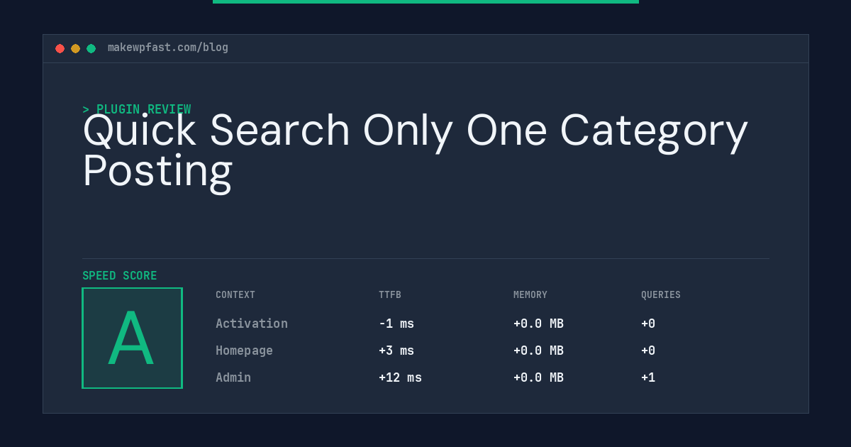 Quick Search Only One Category Posting - MakeWPFast
