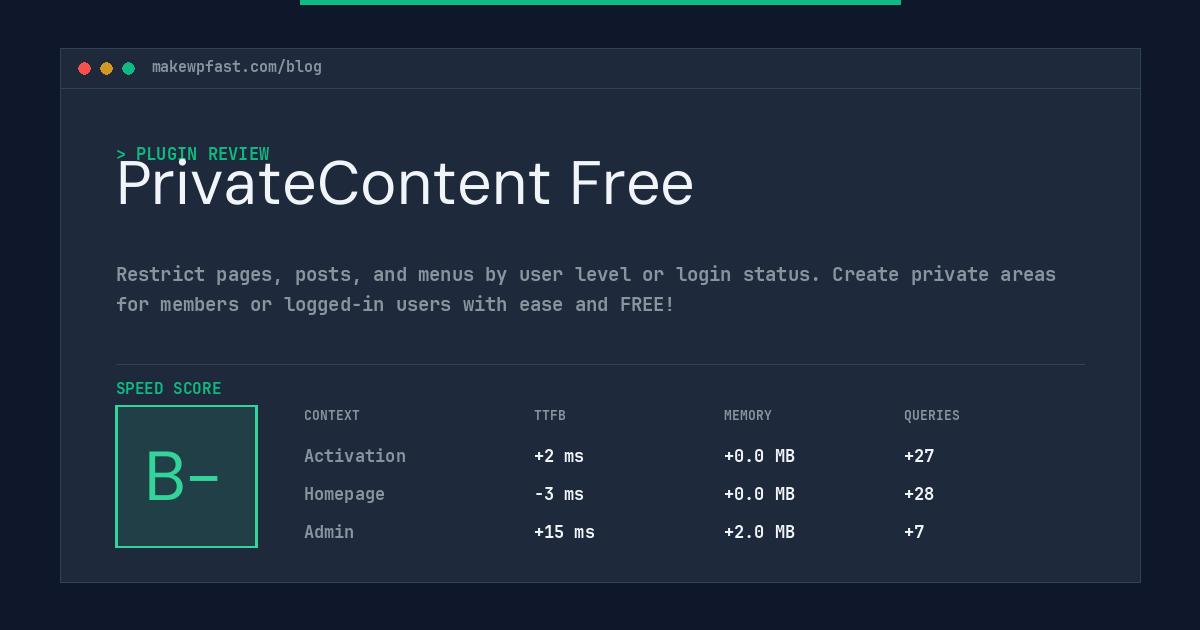 PrivateContent Free - MakeWPFast