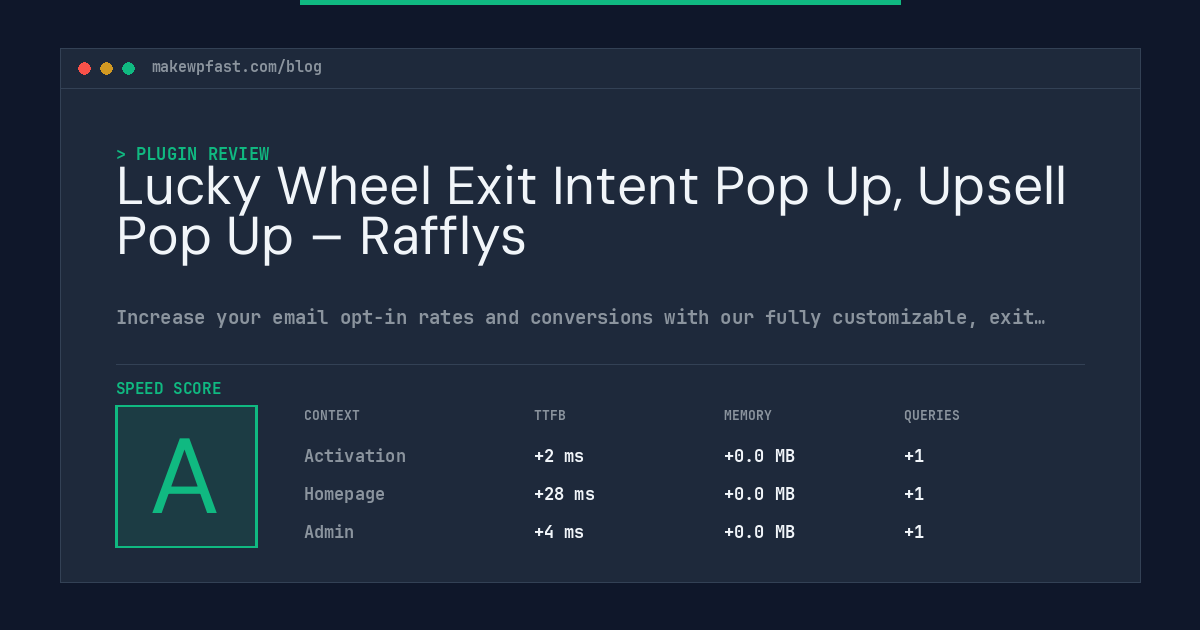 Lucky Wheel Exit Intent Pop Up, Upsell Pop Up – Rafflys - MakeWPFast