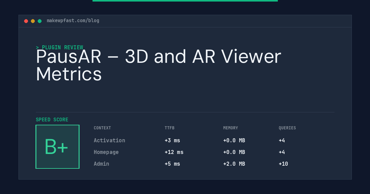 PausAR – 3D and AR Viewer Metrics - MakeWPFast