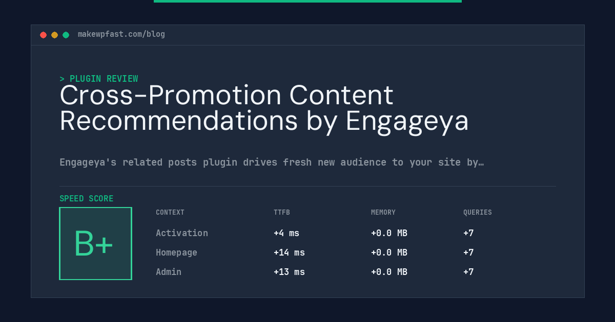Cross-Promotion Content Recommendations by Engageya - MakeWPFast