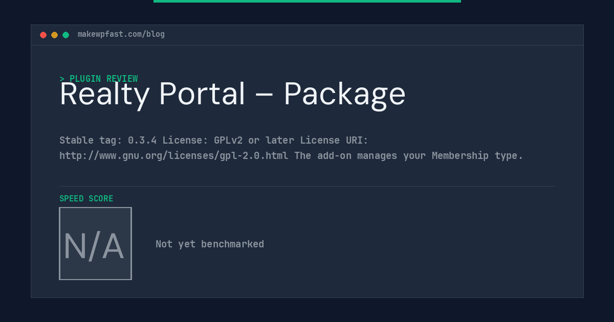 Realty Portal – Package - MakeWPFast