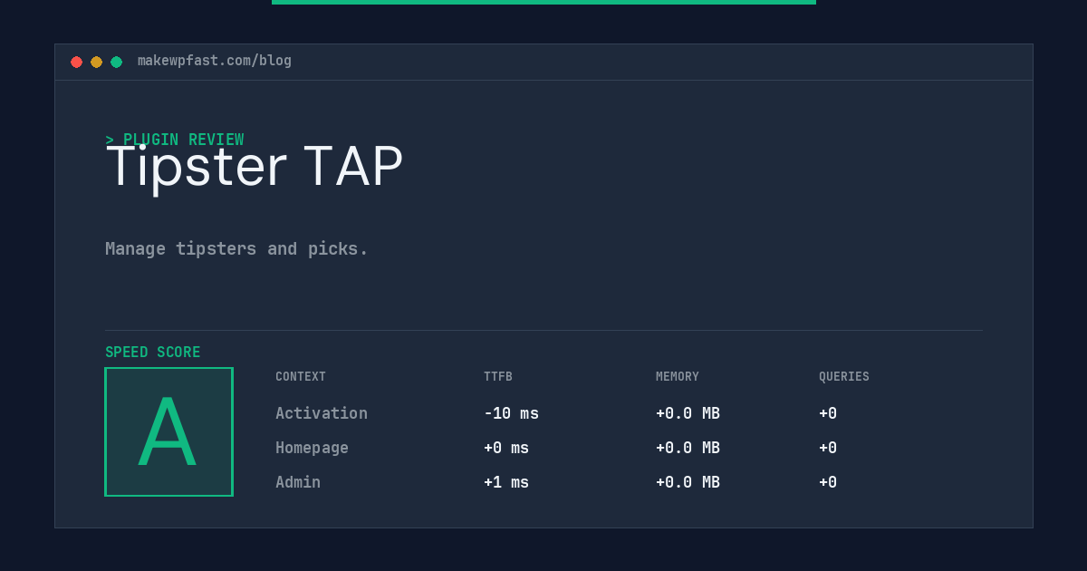 Tipster TAP - MakeWPFast