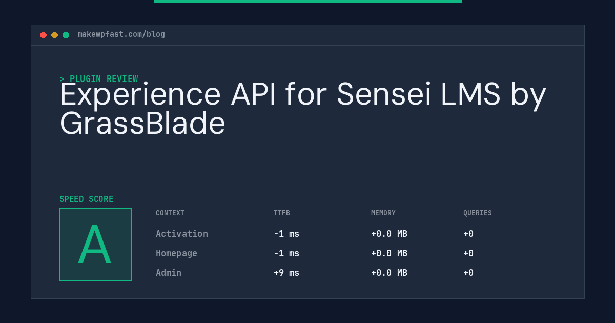 Experience API for Sensei LMS by GrassBlade - MakeWPFast