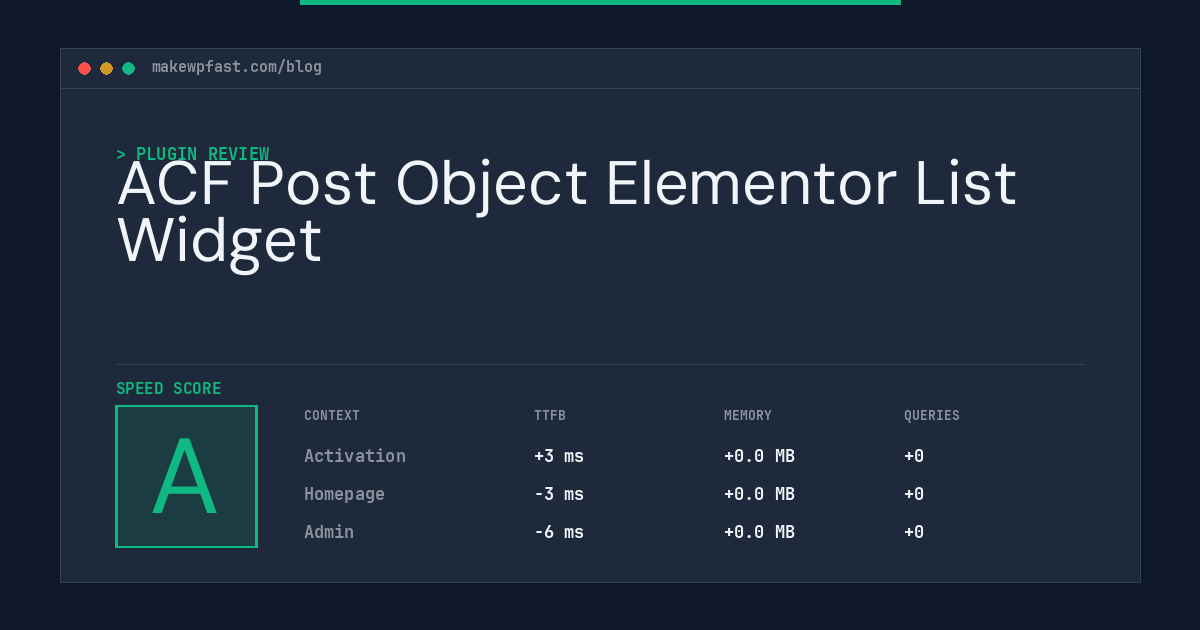 ACF Post Object Elementor List Widget - MakeWPFast