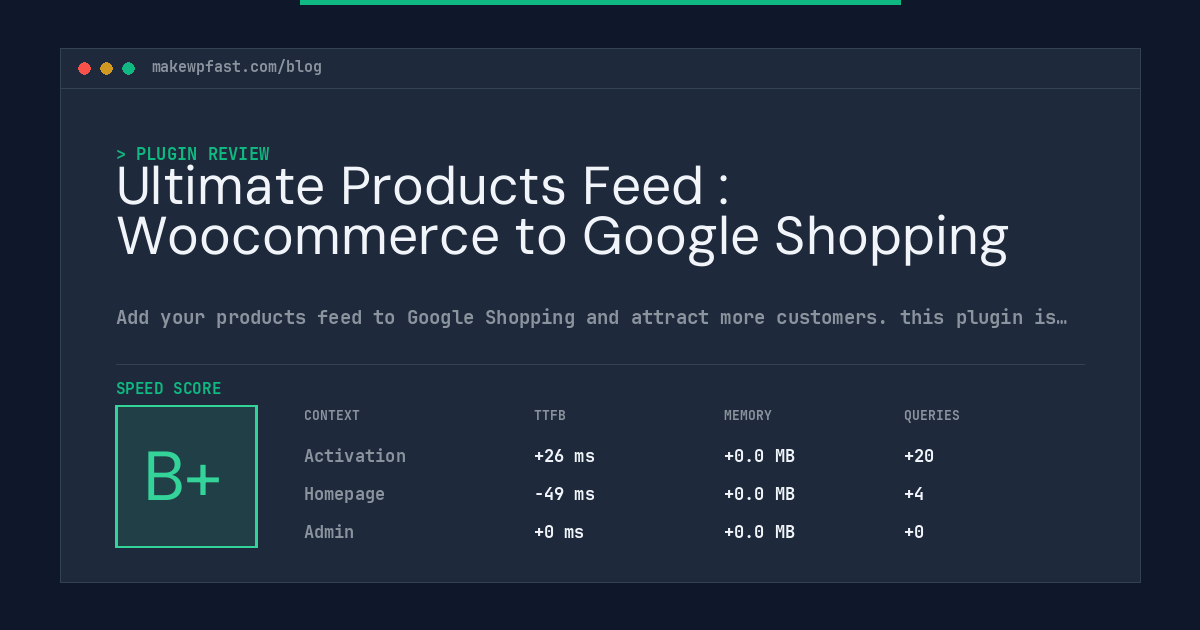 Ultimate Products Feed : Woocommerce to Google Shopping - MakeWPFast