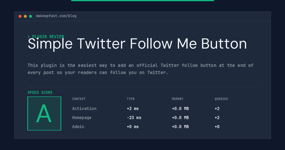 Simple Twitter Follow Me Button - MakeWPFast